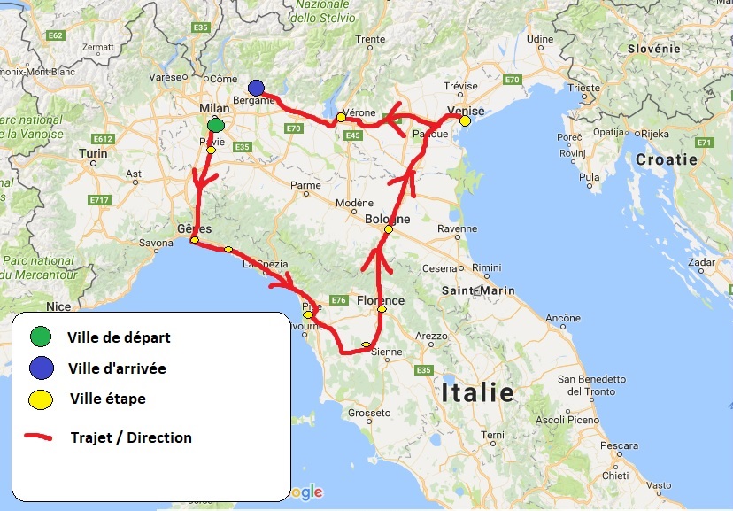 road trip 5 jours italie